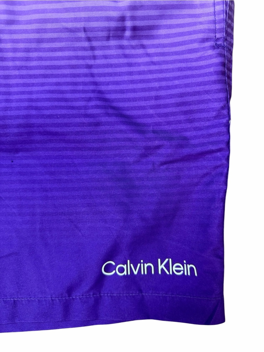 Calvin Klein Men’s Small Purple Ombré Gradient Stripe Swim Shorts - Picture 3 of 9